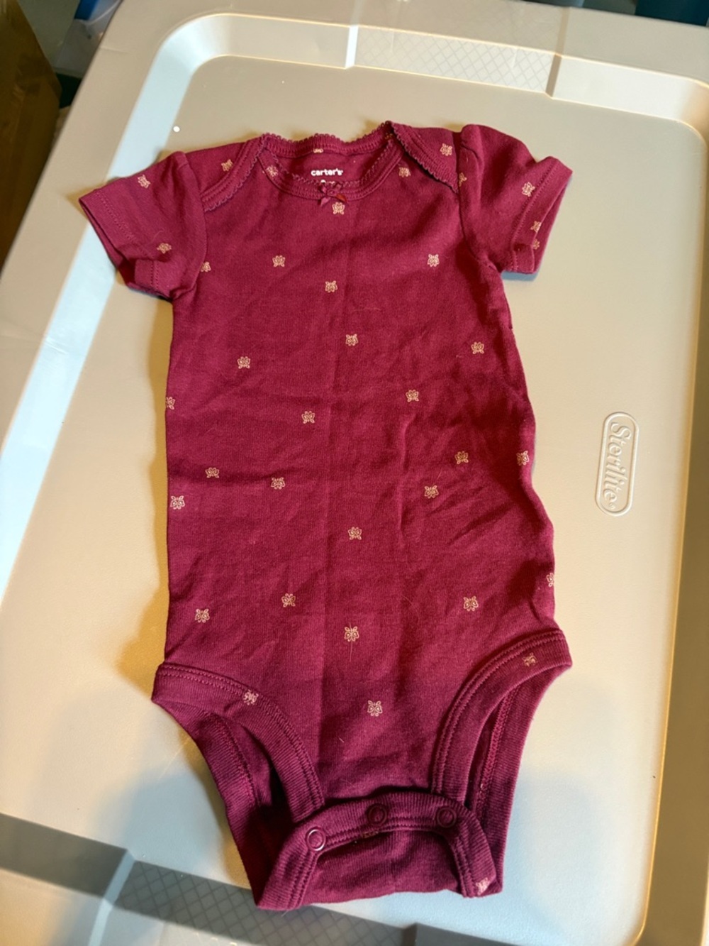 Carter's Cream Heathered Long Sleeve Bodysuit - Picture 7 of 8